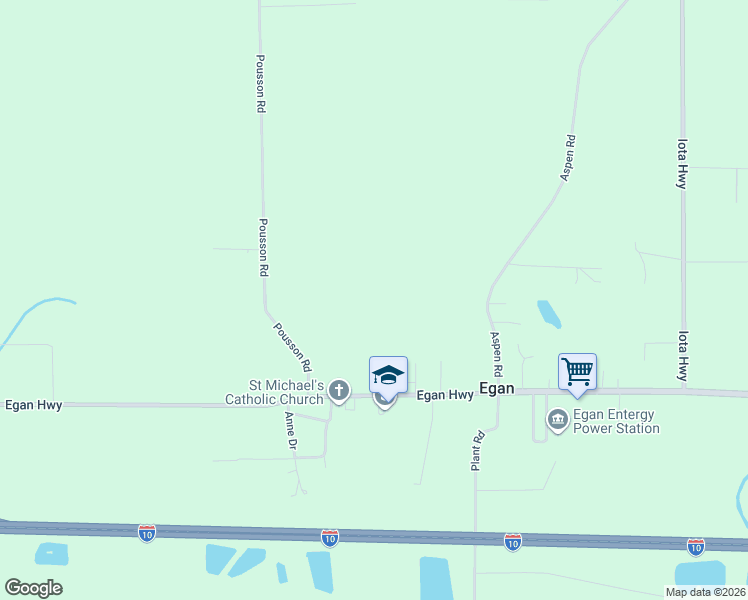 map of restaurants, bars, coffee shops, grocery stores, and more near in Egan