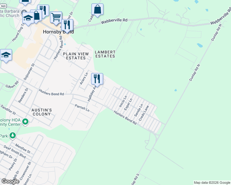 map of restaurants, bars, coffee shops, grocery stores, and more near 4603 Graceful Lane in Austin