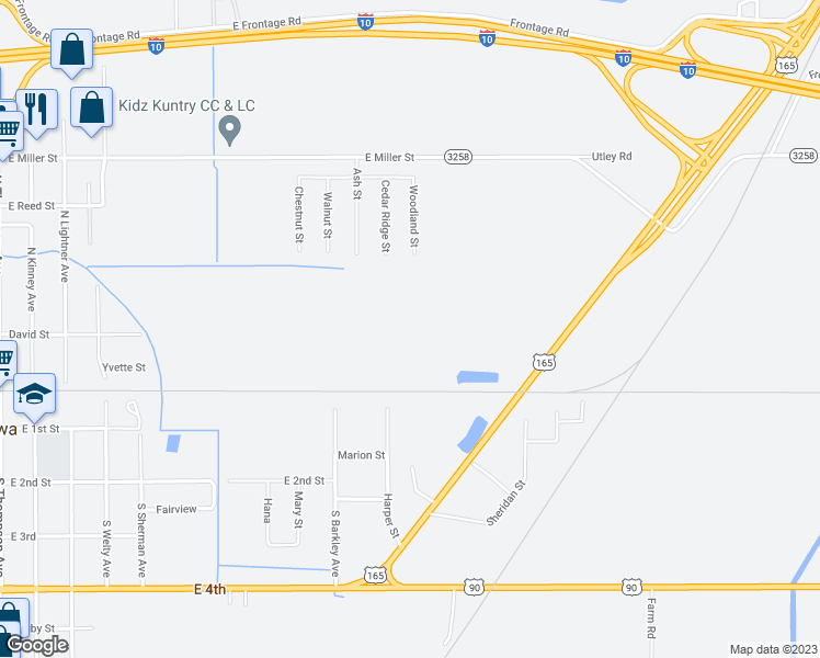 map of restaurants, bars, coffee shops, grocery stores, and more near in Iowa