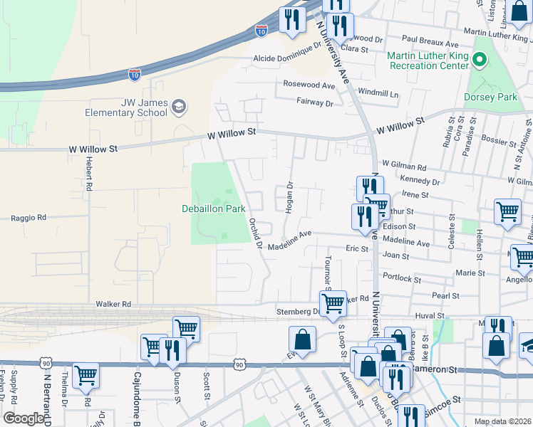 map of restaurants, bars, coffee shops, grocery stores, and more near 442 Marigold Loop in Lafayette