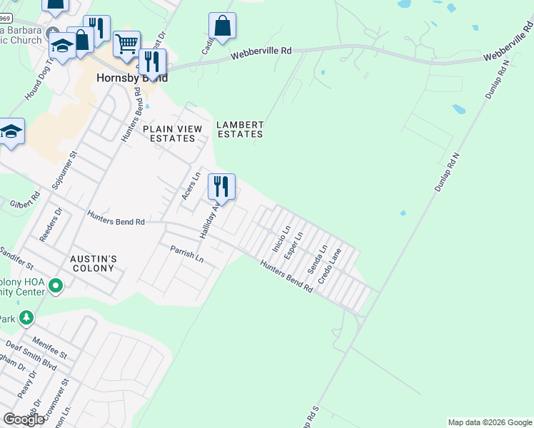 map of restaurants, bars, coffee shops, grocery stores, and more near 4608 Truth Way in Austin
