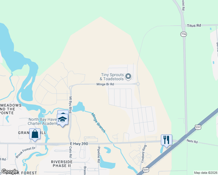 map of restaurants, bars, coffee shops, grocery stores, and more near 4700 Allie Lane in Panama City