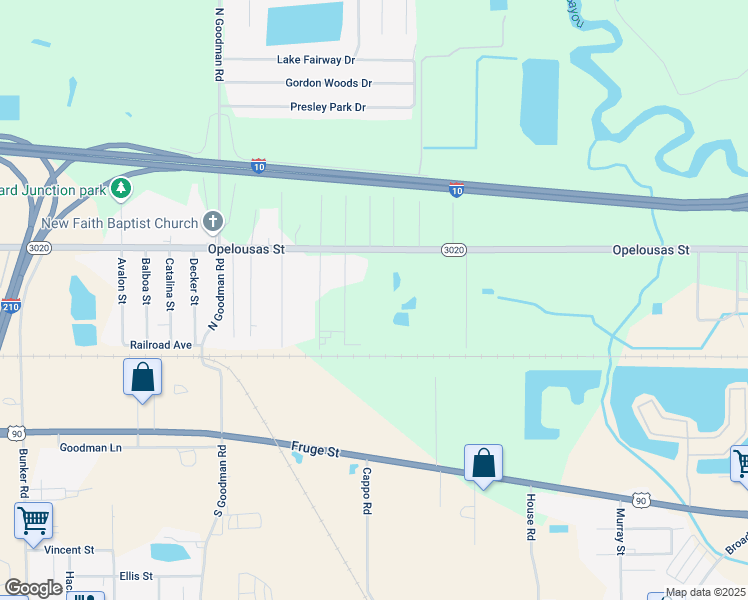 map of restaurants, bars, coffee shops, grocery stores, and more near 4810 Opelousas Street in Lake Charles