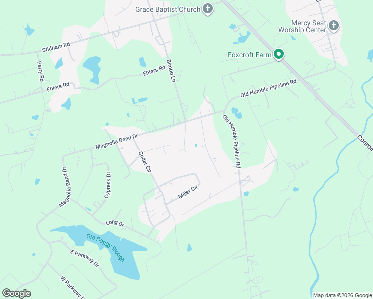 map of restaurants, bars, coffee shops, grocery stores, and more near 14097 Bimbo Lane in Conroe