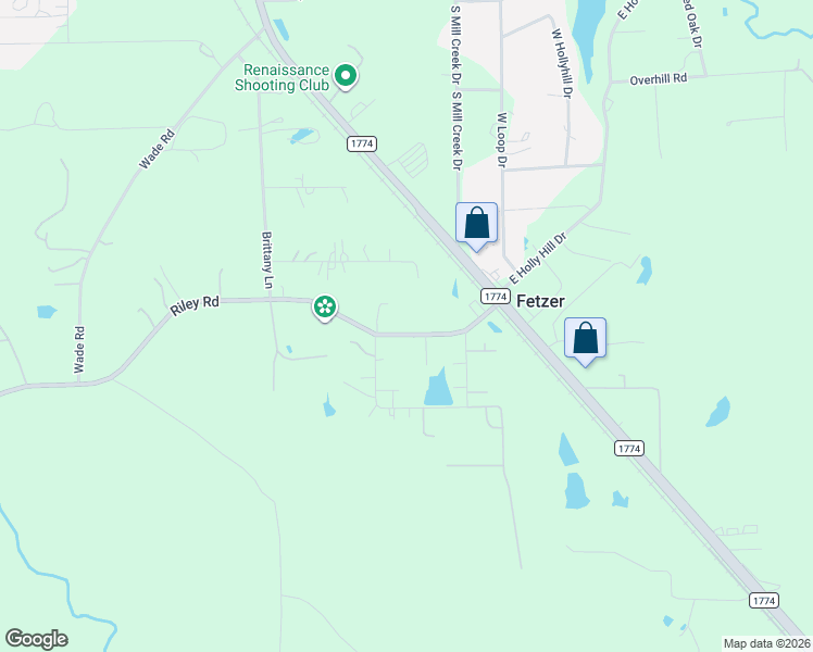map of restaurants, bars, coffee shops, grocery stores, and more near 46433 Pine Court in Plantersville