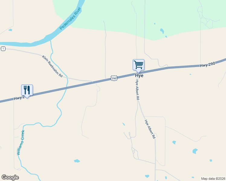 map of restaurants, bars, coffee shops, grocery stores, and more near in Hye