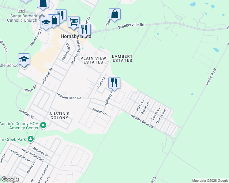 map of restaurants, bars, coffee shops, grocery stores, and more near 4504 Cleto Street in Austin