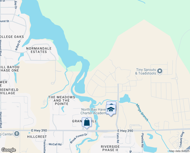 map of restaurants, bars, coffee shops, grocery stores, and more near 409 Meadowview Terrace in Lynn Haven