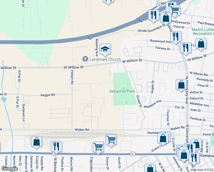 map of restaurants, bars, coffee shops, grocery stores, and more near 222 Bowers Road in Scott