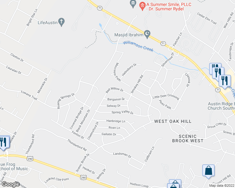 map of restaurants, bars, coffee shops, grocery stores, and more near 7200 Flynn Circle in Austin