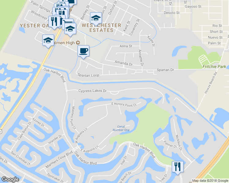 map of restaurants, bars, coffee shops, grocery stores, and more near 201 Cypress Lakes Drive in Slidell