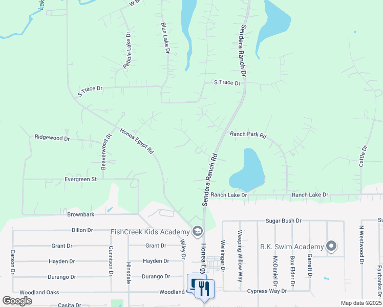 map of restaurants, bars, coffee shops, grocery stores, and more near 6510 Ranch Creek Court in Magnolia