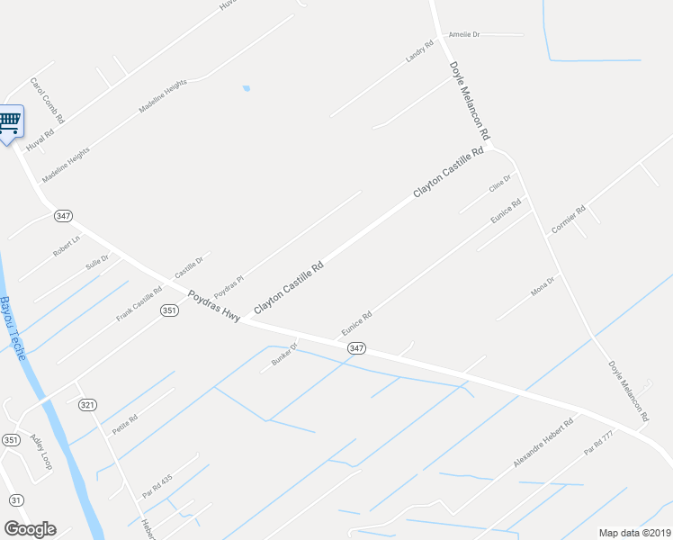 map of restaurants, bars, coffee shops, grocery stores, and more near 1060 Clayton Castille Road in Breaux Bridge