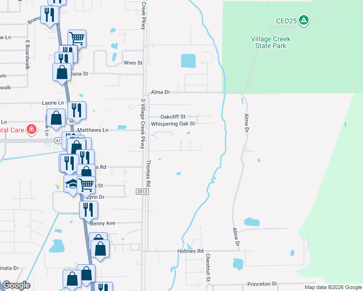 map of restaurants, bars, coffee shops, grocery stores, and more near 199 Aline Dr in Lumberton