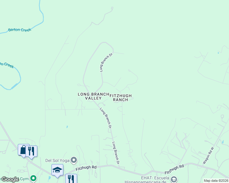 map of restaurants, bars, coffee shops, grocery stores, and more near 10908 Long Branch Drive in Austin