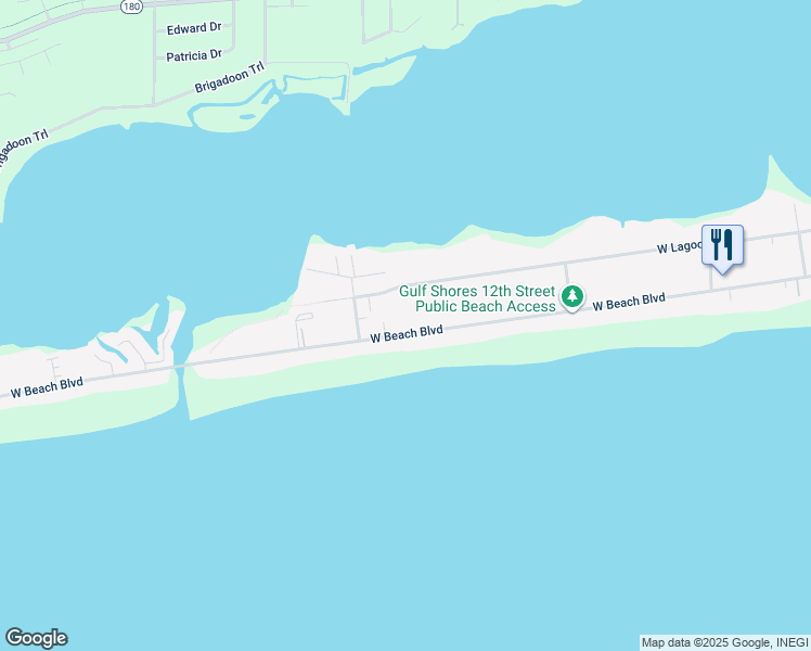 map of restaurants, bars, coffee shops, grocery stores, and more near 1458 West Beach Boulevard in Gulf Shores