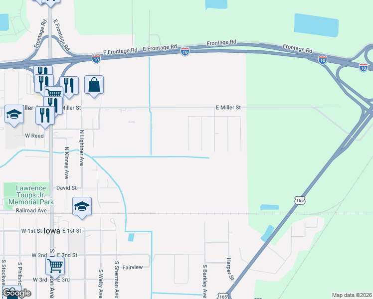 map of restaurants, bars, coffee shops, grocery stores, and more near 603 Chestnut Street in Iowa