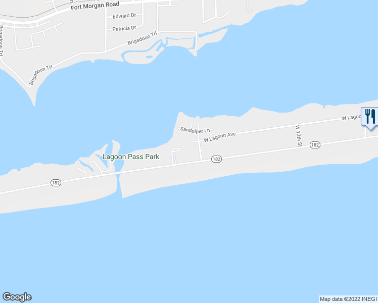 map of restaurants, bars, coffee shops, grocery stores, and more near in Gulf Shores