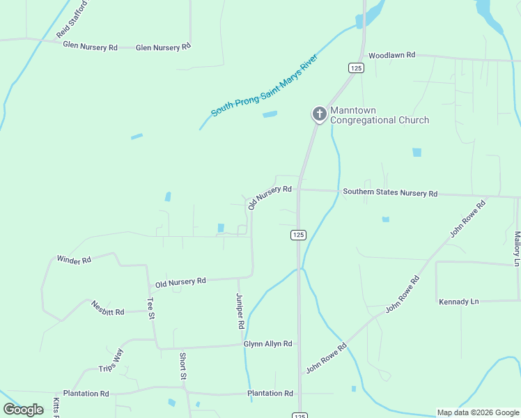 map of restaurants, bars, coffee shops, grocery stores, and more near 7560 Old Nursery Road in Macclenny