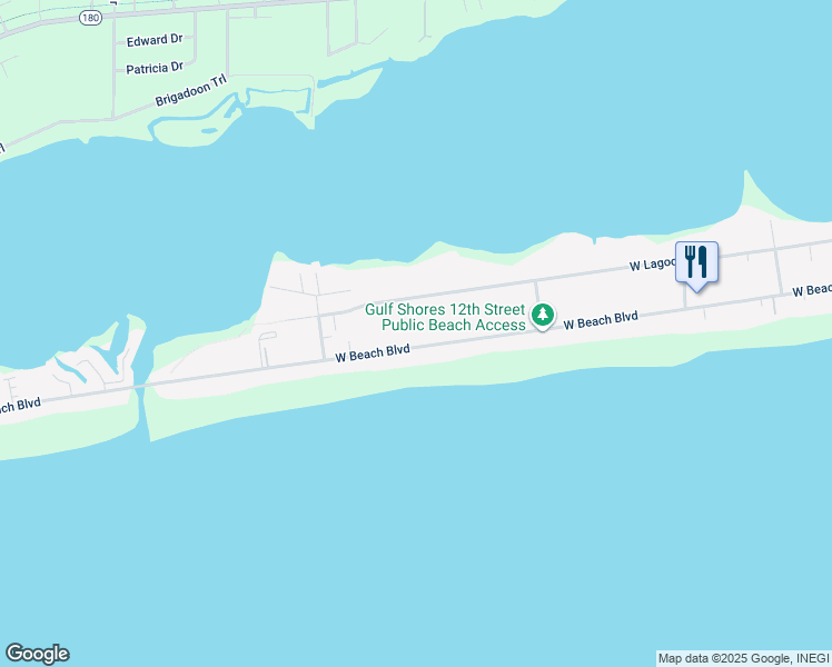 map of restaurants, bars, coffee shops, grocery stores, and more near 1420 West Beach Boulevard in Gulf Shores