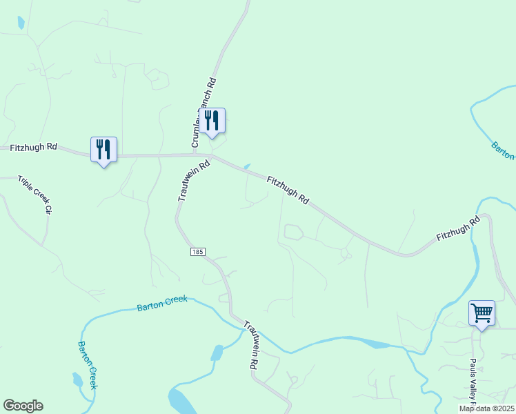 map of restaurants, bars, coffee shops, grocery stores, and more near 15000 Fitzhugh Road in Austin