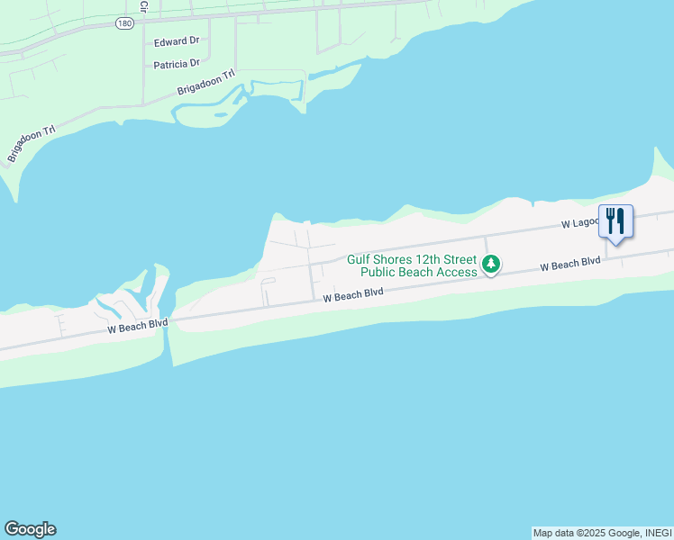 map of restaurants, bars, coffee shops, grocery stores, and more near 1458 West Beach Boulevard in Gulf Shores