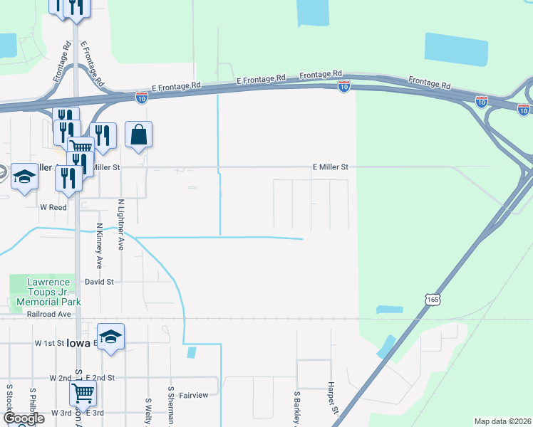 map of restaurants, bars, coffee shops, grocery stores, and more near 600 Chestnut Street in Iowa