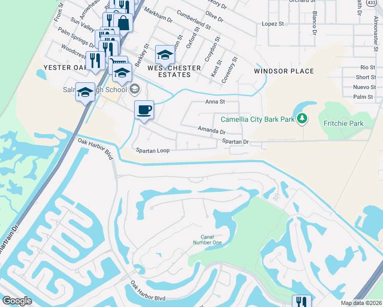 map of restaurants, bars, coffee shops, grocery stores, and more near 411 Spartan Loop in Slidell