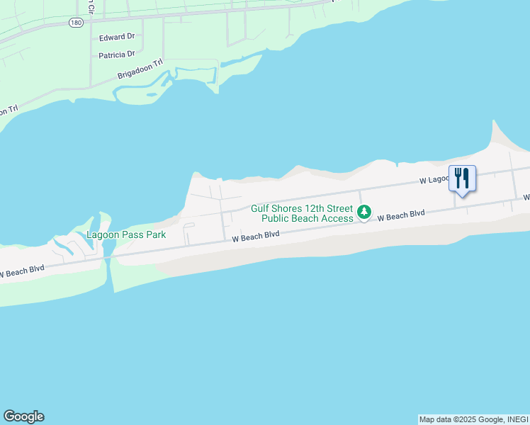 map of restaurants, bars, coffee shops, grocery stores, and more near 1464 Sandpiper Lane in Gulf Shores