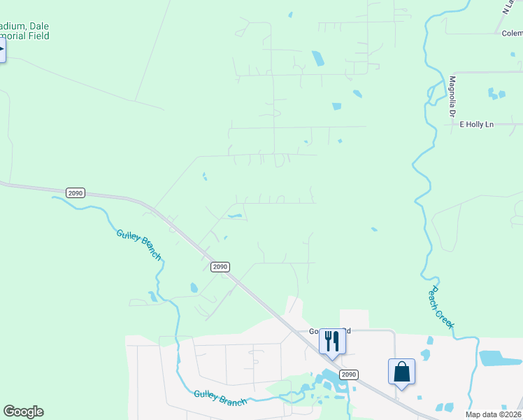 map of restaurants, bars, coffee shops, grocery stores, and more near 24825 Marks Road in Splendora