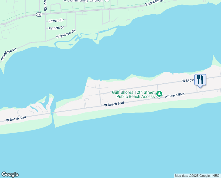 map of restaurants, bars, coffee shops, grocery stores, and more near 1464 Sandpiper Lane in Gulf Shores