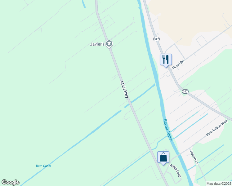 map of restaurants, bars, coffee shops, grocery stores, and more near 4490B Main Highway in Breaux Bridge