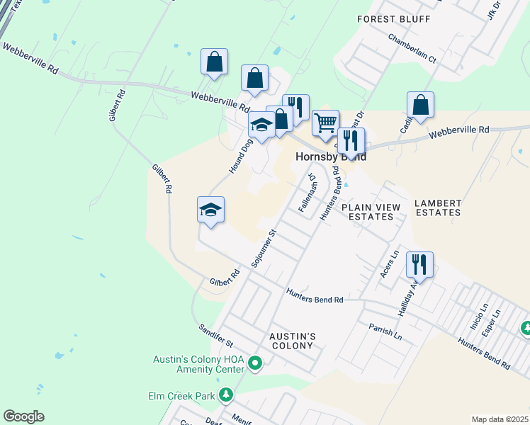 map of restaurants, bars, coffee shops, grocery stores, and more near 14011 Farm to Market 969 in Austin