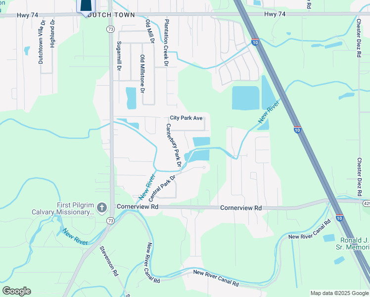 map of restaurants, bars, coffee shops, grocery stores, and more near 12199 Villa Park Drive in Geismar