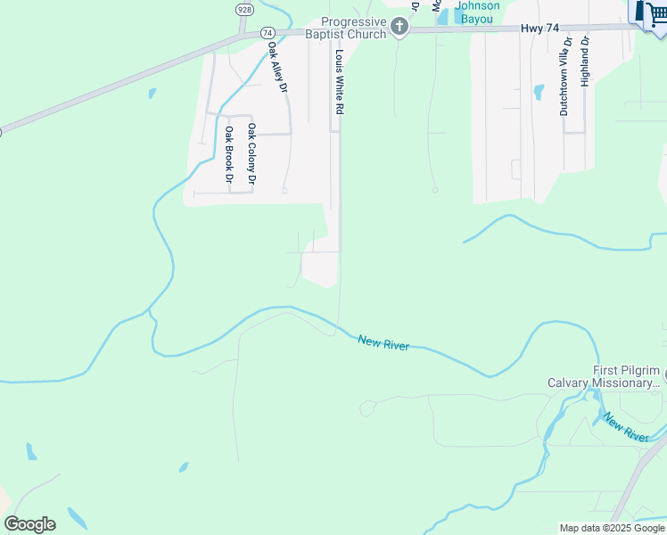 map of restaurants, bars, coffee shops, grocery stores, and more near 12147 Louis White Road in Geismar