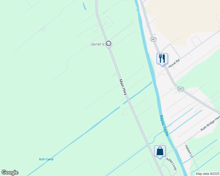 map of restaurants, bars, coffee shops, grocery stores, and more near 4490B Main Highway in Breaux Bridge