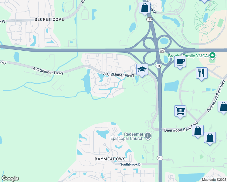 map of restaurants, bars, coffee shops, grocery stores, and more near 4998 Key Lime Drive in Jacksonville