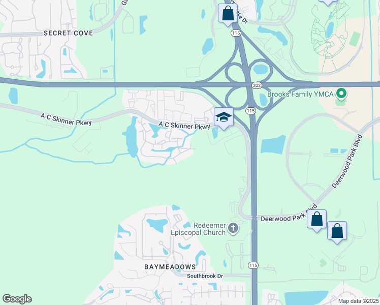 map of restaurants, bars, coffee shops, grocery stores, and more near 5006 Key Lime Drive in Jacksonville