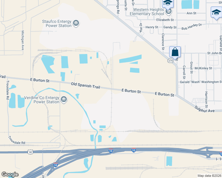 map of restaurants, bars, coffee shops, grocery stores, and more near 2313 East Burton Street in Westlake