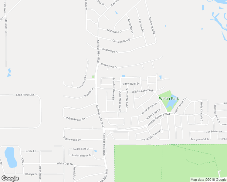 map of restaurants, bars, coffee shops, grocery stores, and more near Meadow Grove Drive in Conroe