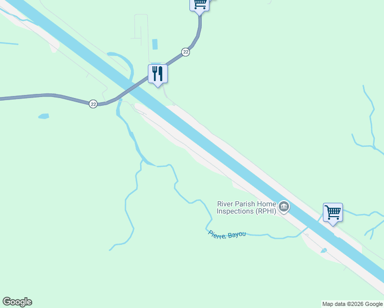 map of restaurants, bars, coffee shops, grocery stores, and more near 12210 River Highlands Drive in Saint Amant