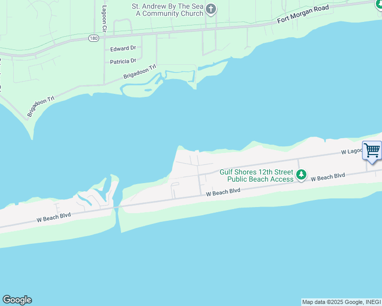 map of restaurants, bars, coffee shops, grocery stores, and more near 1506 Sandpiper Lane in Gulf Shores