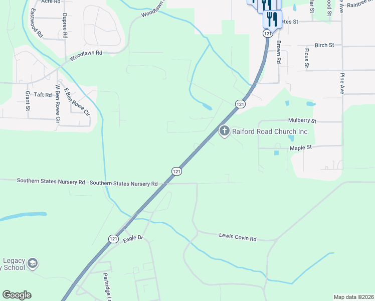 map of restaurants, bars, coffee shops, grocery stores, and more near 9072 Pine Oaks Circle in Macclenny