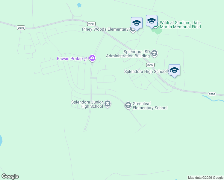 map of restaurants, bars, coffee shops, grocery stores, and more near 14400 Gray Rocks Road in Splendora