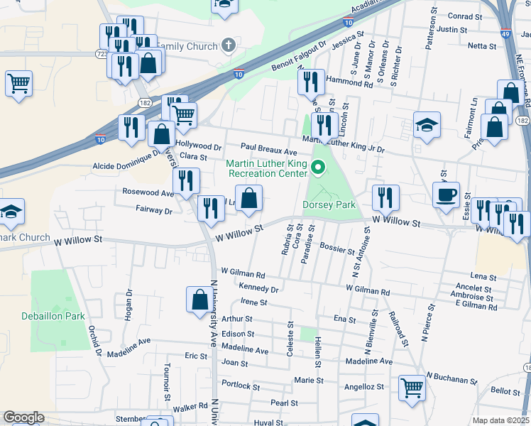 map of restaurants, bars, coffee shops, grocery stores, and more near 212 Staten Street in Lafayette