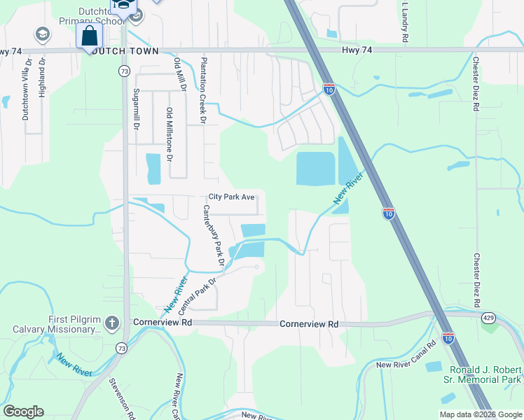 map of restaurants, bars, coffee shops, grocery stores, and more near 12258 Highland Park Drive in Geismar