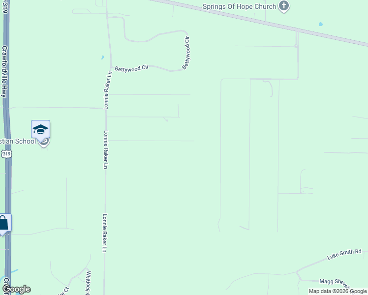 map of restaurants, bars, coffee shops, grocery stores, and more near 131 Boynton Court in Crawfordville
