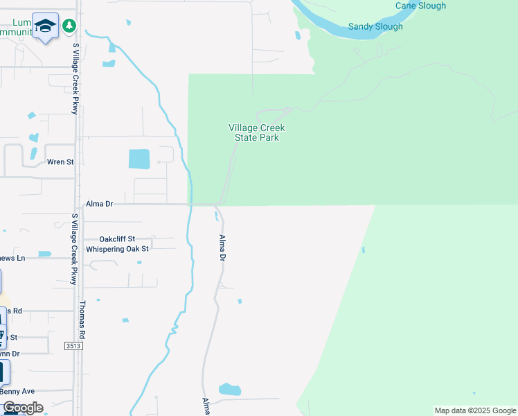 map of restaurants, bars, coffee shops, grocery stores, and more near 1102 Alma Drive in Lumberton