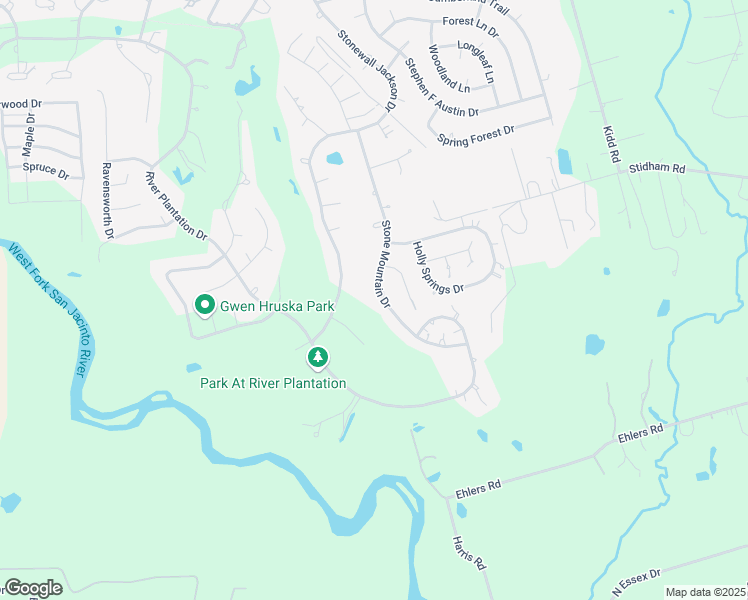 map of restaurants, bars, coffee shops, grocery stores, and more near 808 Stone Mountain Drive in Conroe