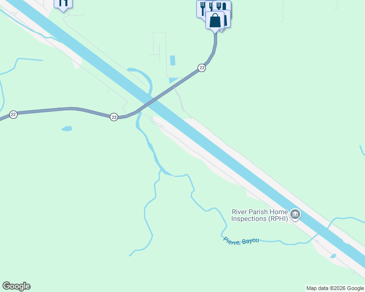 map of restaurants, bars, coffee shops, grocery stores, and more near 12264 River Highlands Drive in Saint Amant